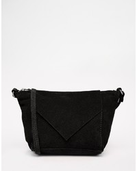 Asos Collection Festival Suede Cross Body Bag With V Front
