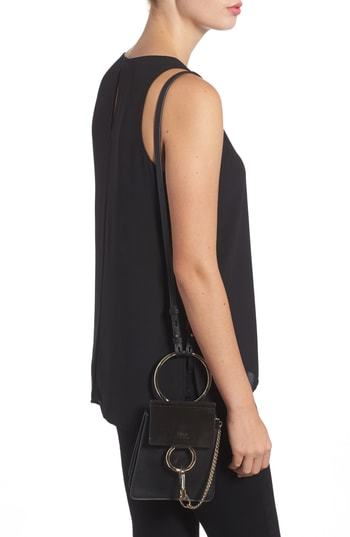 Chloé Faye Wallet on Strap - Black Mini Bags, Handbags - CHL255139