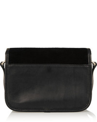 Karl Lagerfeld Kchain Textured Leather And Suede Shoulder Bag