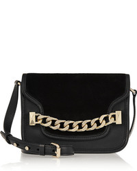 Karl Lagerfeld Kchain Textured Leather And Suede Shoulder Bag