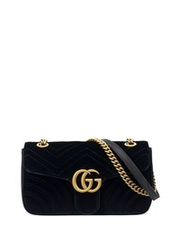 Gucci Medium Gg Marmont 20 Matelasse Velvet Shoulder Bag