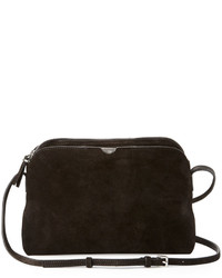 The Row Multi Pouch Suede Crossbody Bag Black