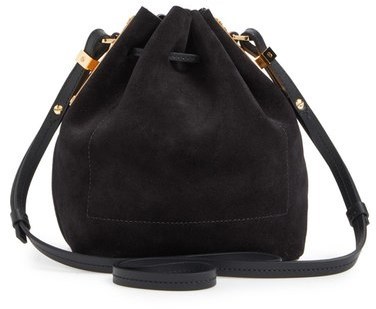 small black suede crossbody bag