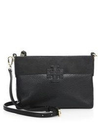 Tory Burch Stacked T Leather Suede Crossbody Bag