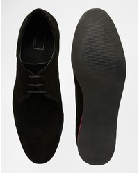Asos Derby Shoes In Black Suede