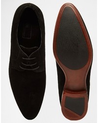 Asos Brand Derby Shoes In Black Suede