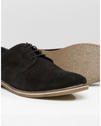 Red Tape Derby Shoes In Black Suede