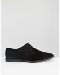 Asos Derby Shoes In Suede With Piped Edging