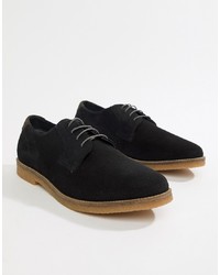 Silver Street Faux Suede Lace Up Shoes In Black