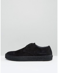 Asos Lace Up Derby Shoes In Black Suede