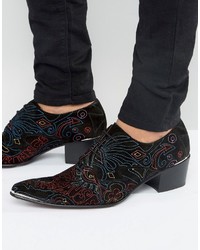 Jeffery West Sylvian Embroidered Suede Derby Shoes