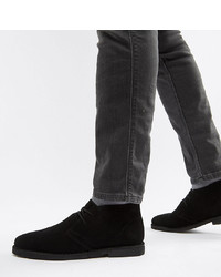 ASOS DESIGN Wide Fit Desert Boots In Black Suede