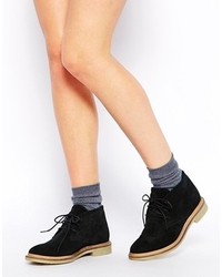 Women's Black Suede Desert Boots by 