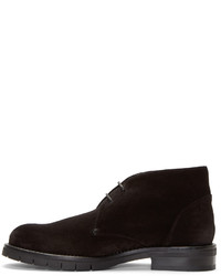 Robert Clergerie Black Suede Bertrand Desert Boots