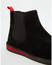 Asos Brand Chelsea Desert Boots In Black Suede