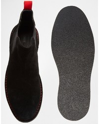 Asos Brand Chelsea Desert Boots In Black Suede