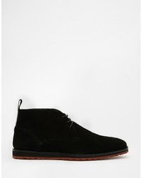 Asos Brand Desert Boots In Black Suede