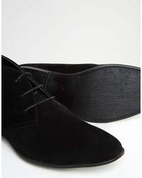 Asos Chukka Boots In Black Faux Suede