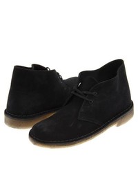 Clarks Desert Boot Lace Up Boots Black Suede