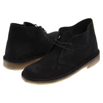 Clarks Desert Boot Lace Up Boots Black Suede, $110 | Zappos | Lookastic.com