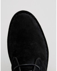 Asos Desert Boots In Black Faux Suede