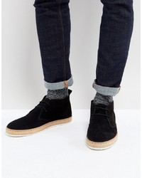 Dune Desert Boots With Espadrille Sole Black