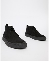 Fred Perry Hawley Mid Suede Boots In Black