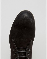 Asos Lace Up Chukka Boot In Black Suede With Speckle Sole
