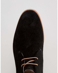 H By Hudson Matteo Suede Desert Boots In Black