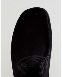 Clarks Originals Wallabee Suede Shoes In Black
