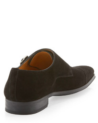 Magnanni For Neiman Marcus Double Buckle Monk Shoe Black