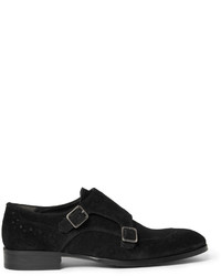 Alexander McQueen Studded Suede Monk Strap Shoes
