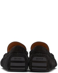 BOSS Black Suede Driver Moc Loafers