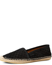 Gucci Gg Logo Embossed Espadrille Black