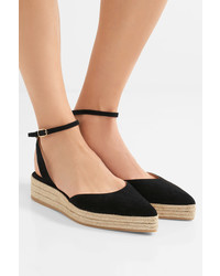 Paul Andrew Rhea Suede Espadrilles Black