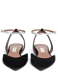 Nobrand Vera Metallic Strap Suede Flat Sandals