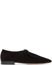 Rosetta Getty Black Suede Lace Up Flats