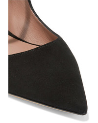Tabitha Simmons Hermione Suede Point Toe Flats Black