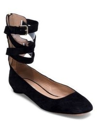 Valentino Suede Ankle Wrap Flats