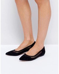 Dune Suede Scallop Edge Flat Shoes