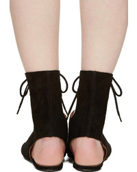 Chloé Black Suede Gladiator Sandals