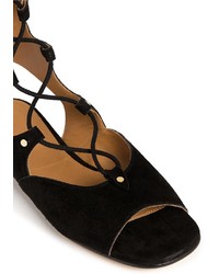 Chloé Chlo Lettonia Lace Up Suede Gladiator Sandals