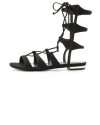 Black Suede Gladiator Sandals: Schutz Erlina Suede Sandals