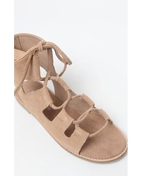 Matisse Shells Lace Up Suede Gladiator Sandals