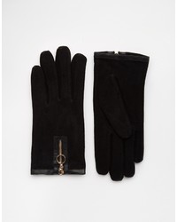 Asos Collection Suede Gloves With Zip Detail