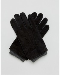 Dents Hereford Suede Gloves In Black