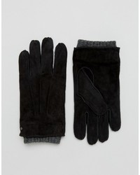 Dents Hereford Suede Gloves In Black