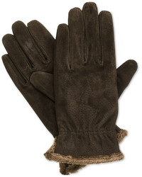 Isotoner Suede Gloves With Gathered Wrist