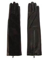 Balenciaga Leather And Suede Long Gloves
