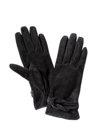 Merona Black Suede Knotted Leather Gloves